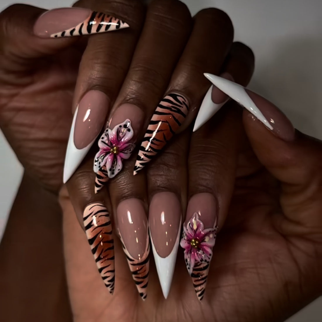 24 Pcs European - American French - style Leopard - print Nails