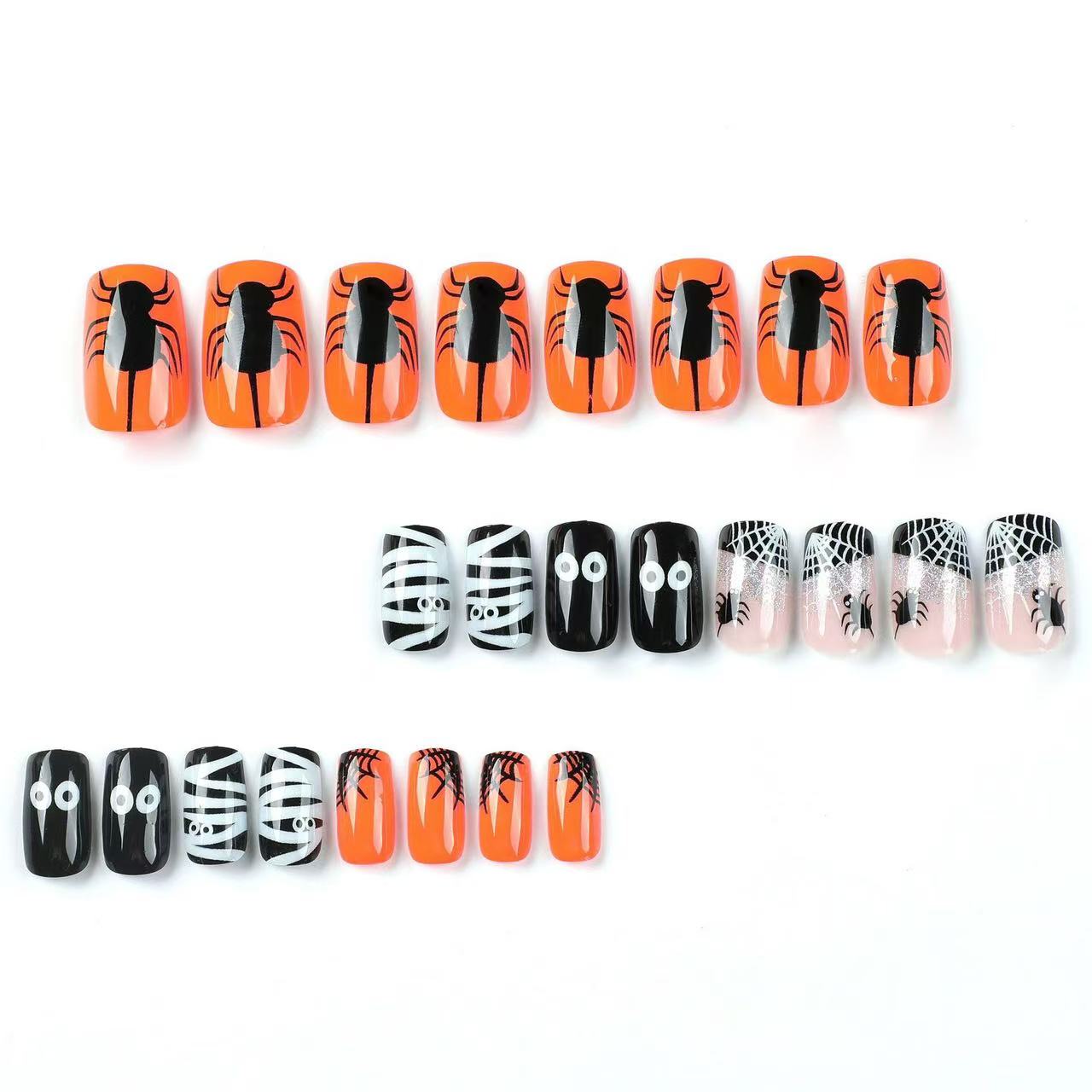 24 Pcs Halloween - themed Colorful Nails
