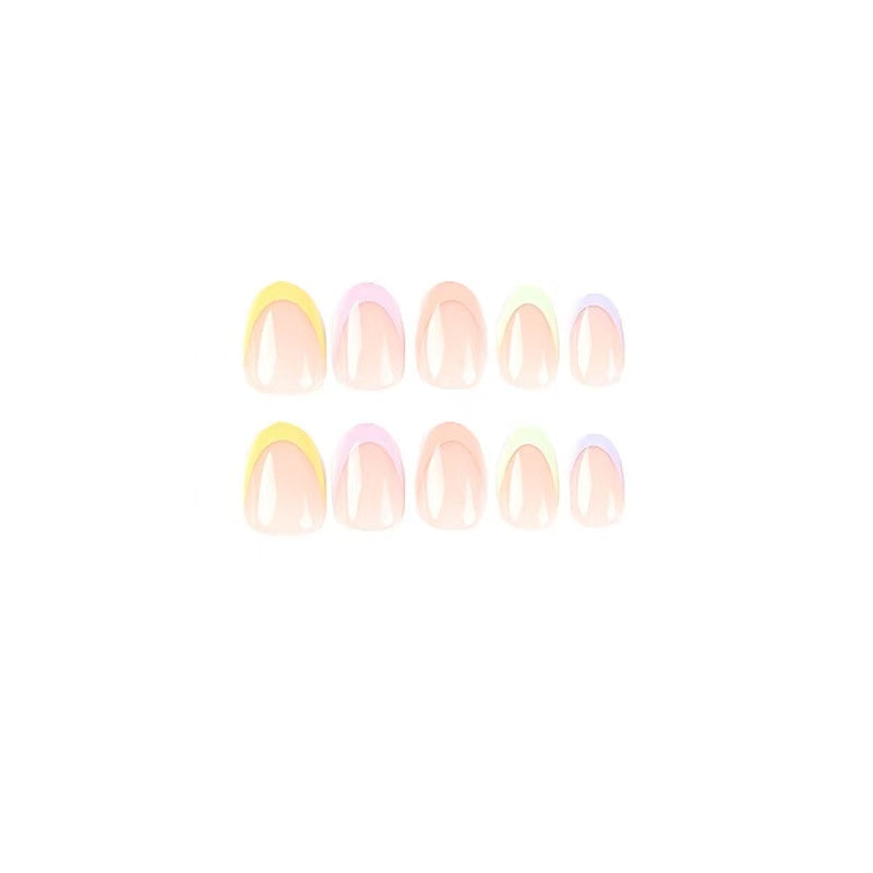 24 Pcs Colorful French - style Nails