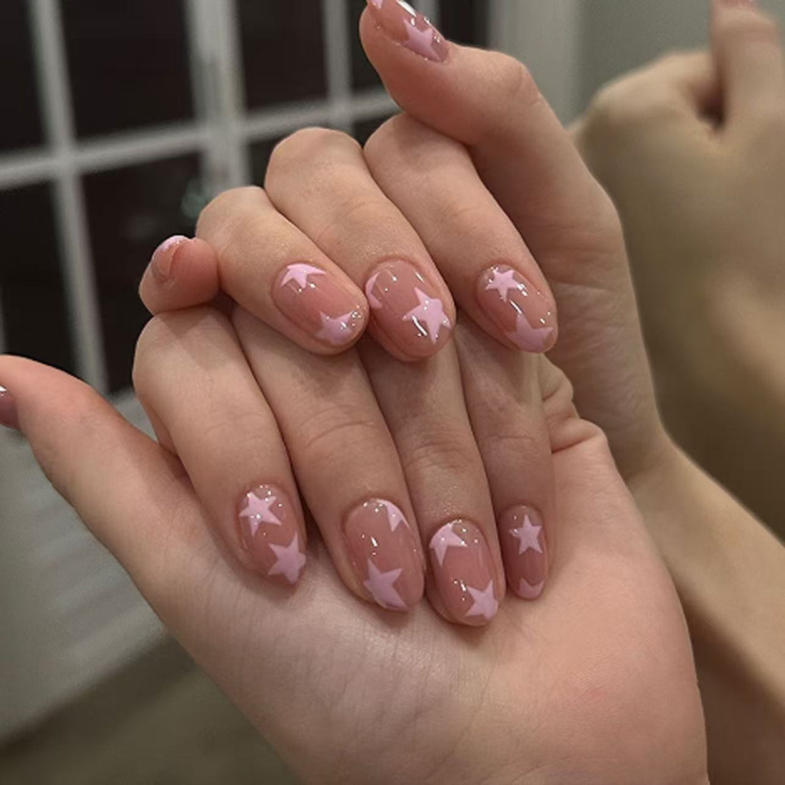 24 Pcs Pink - Star Cute Nails